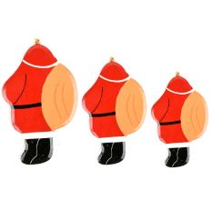 Christmas Tree Hanging Decoration Green Santa Clauses In Three Sizes